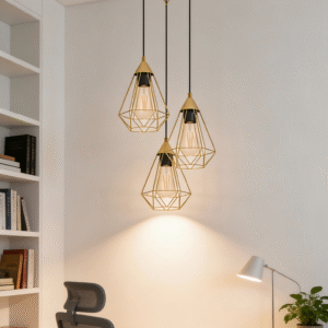 3-Light Geometric Cluster Pendant Light - Modern Industrial Hanging Lamp for Home Office/Dining Room