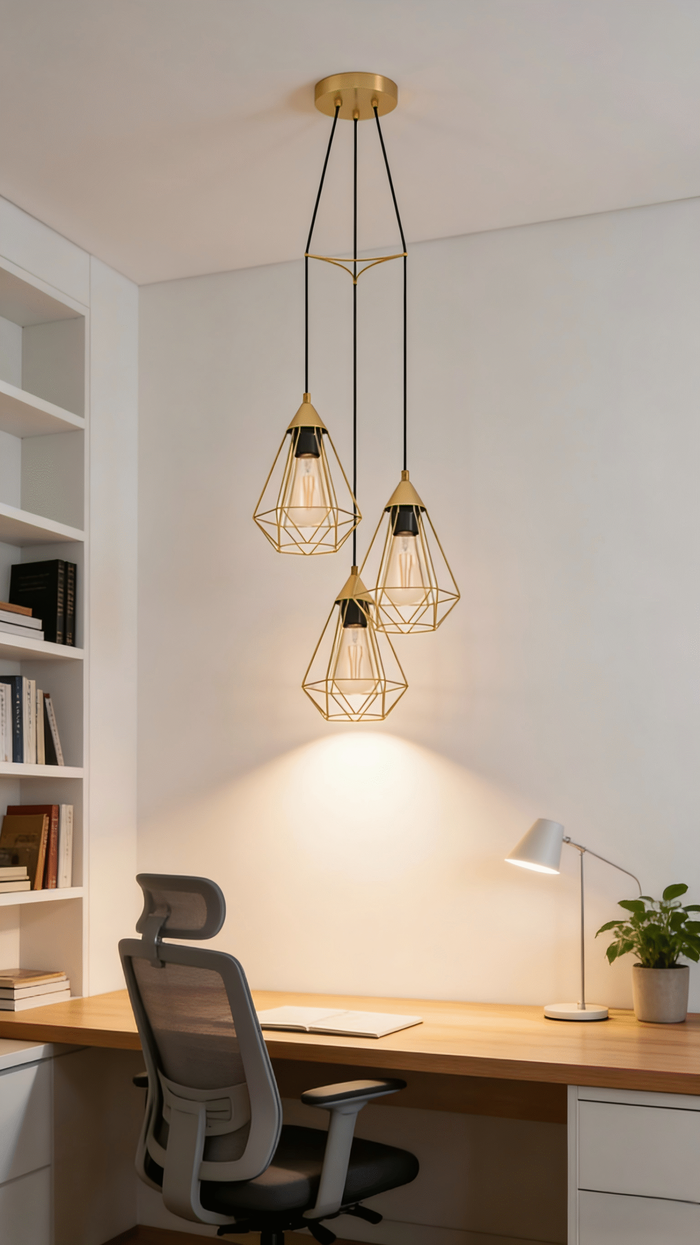 3-Light Geometric Cluster Pendant Light - Modern Industrial Hanging Lamp for Home Office/Dining Room - Image 1