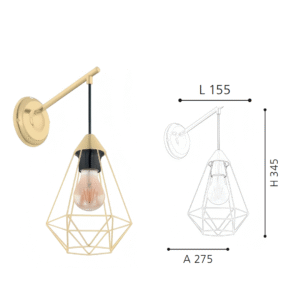 Geometric Wall Light (275mm Diameter) - Modern Industrial Wall Lamp for Bedroom/Reading Nook - Image 2