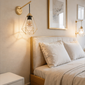 Geometric Wall Light (275mm Diameter) - Modern Industrial Wall Lamp for Bedroom/Reading Nook