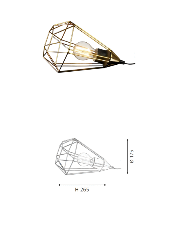 Geometric Diamond Table Lamp - Modern Industrial Retro Desk Light for Home Office/Reading Nook