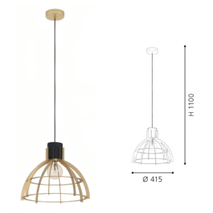 Gold & Black Geometric Pendant Light - Modern Industrial Hanging Lamp for Living Room/Reading Nook - Image 2