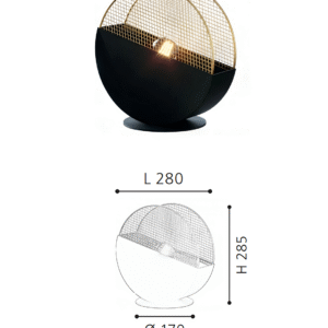 Black & gold Globe Table Lamp - Modern Minimalist Desk Light for Bedroom Nightstand - Image 2