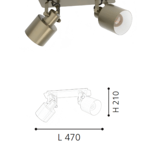 Gold 2-Head Spotlight - Modern Minimalist Track Light for Living Room/Decor Area - Image 2