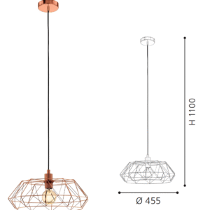 Geometric Wireframe Pendant Light - Modern Luxury Ceiling Lamp for Dining Area - Image 2