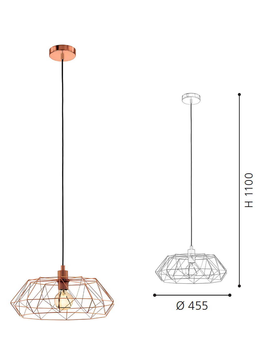 Geometric Wireframe Pendant Light - Modern Luxury Ceiling Lamp for Dining Area - Image 2