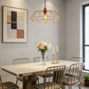 Geometric Wireframe Pendant Light - Modern Luxury Ceiling Lamp for Dining Area