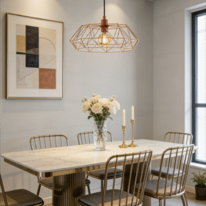 Geometric Wireframe Pendant Light - Modern Luxury Ceiling Lamp for Dining Area