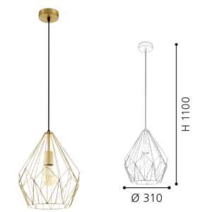 Gold Geometric Cage Pendant Light - Luxury Hanging Lamp for Dining Room Decor - Image 2
