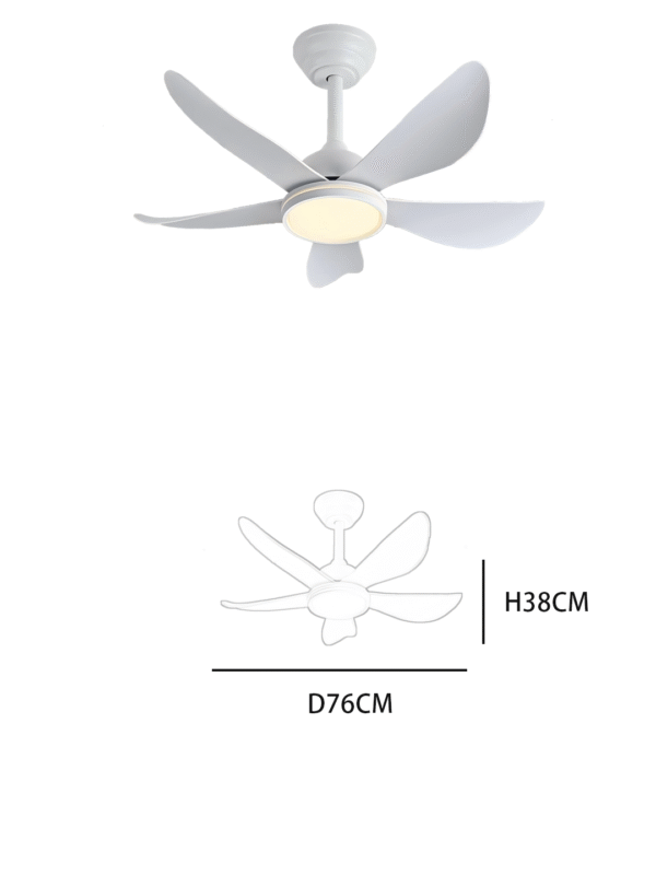 30-Inch 5-Blade Ceiling Fan Light - Dimmable 3000K-6500K LED, 6-Speed with RGB & Night Mode