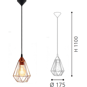 175mm Diameter Wireframe Pendant - 1100mm Height Ceiling Lighting for Modern Home Decor - Image 2