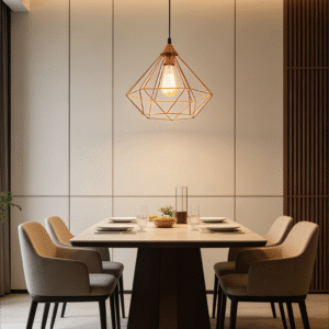 Geometric Steel & Plastic Pendant Lamp (325/H1100) - Stylish Hanging Fixture