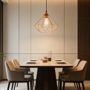 Geometric Steel & Plastic Pendant Lamp (325/H1100) - Stylish Hanging Fixture