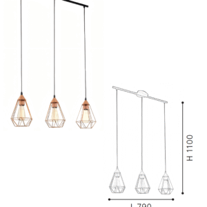 325mm Diameter Wireframe Pendant - 1100mm Height Ceiling Lighting for Modern Home Decor - Image 2