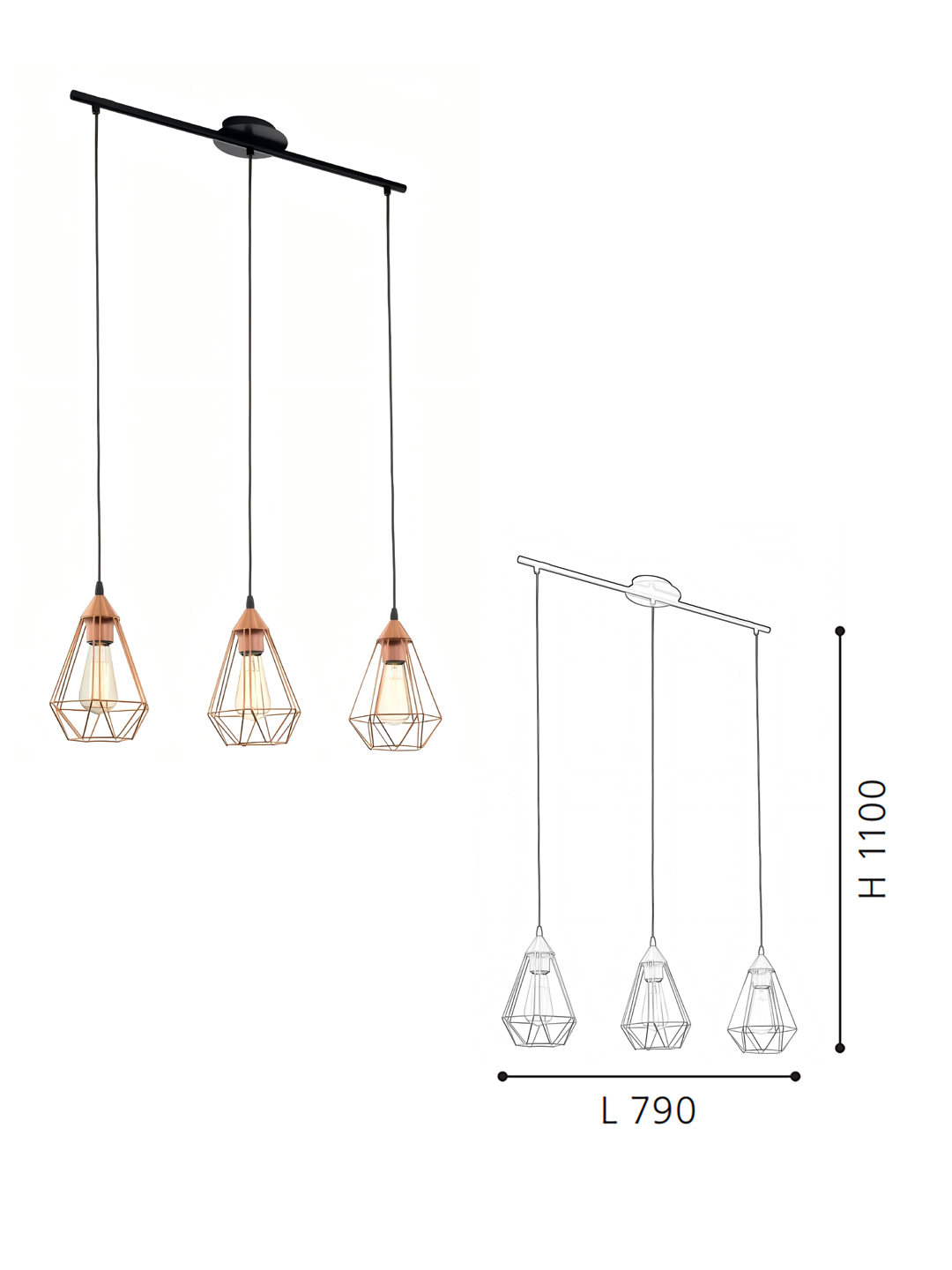 325mm Diameter Wireframe Pendant - 1100mm Height Ceiling Lighting for Modern Home Decor - Image 2