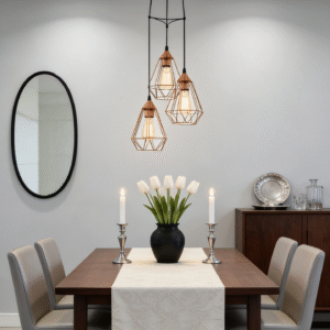 3-Light Geometric Metal Cluster Pendant (310/H1100) - Stylish Multi-Head Hanging Fixture