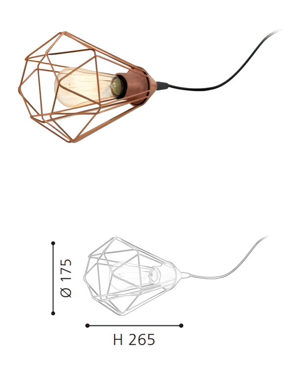 Wireframe Diamond Table Lamp - Decorative Desk Lighting for Contemporary Workspaces