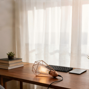 Wireframe Diamond Table Lamp - Decorative Desk Lighting for Contemporary Workspaces