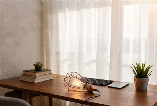 Wireframe Diamond Table Lamp - Decorative Desk Lighting for Contemporary Workspaces