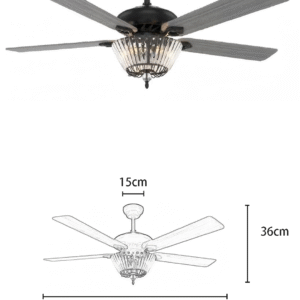 Crystal Decor 52-inch AC Motor Fan Light - Image 2
