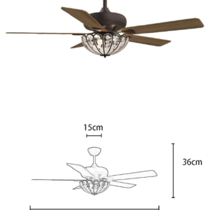 Vintage Crystal 52-inch AC Motor Fan Light - Image 2