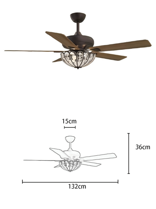 Vintage Crystal 52-inch AC Motor Fan Light