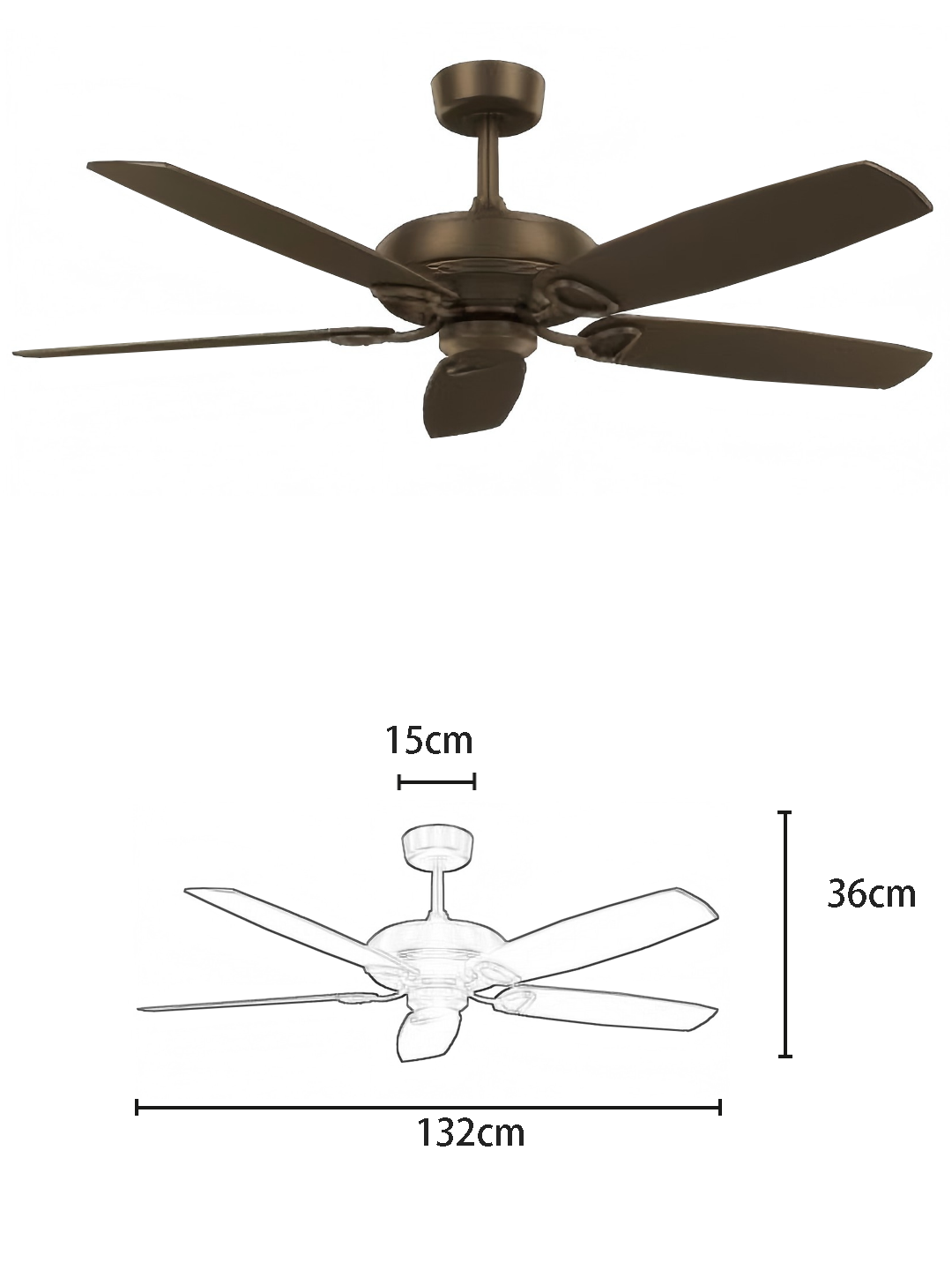 Multi-Color 5-Blade 52-inch AC Motor Fan Light - Image 2