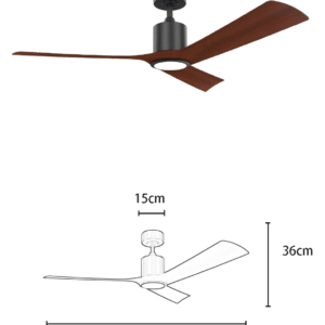 Minimalist Wood Grain 52-inch DC Motor Fan Light - Image 2