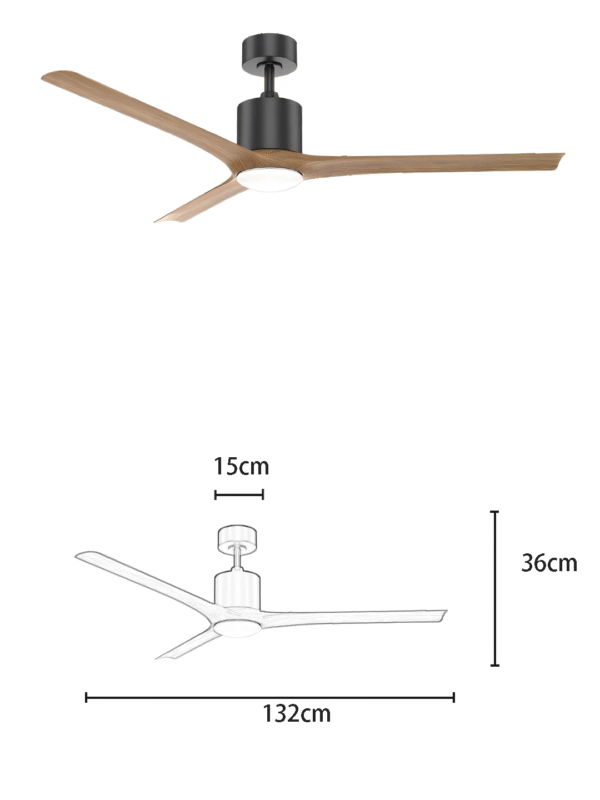 Minimalist Wood Grain 52-inch DC Motor Fan Light