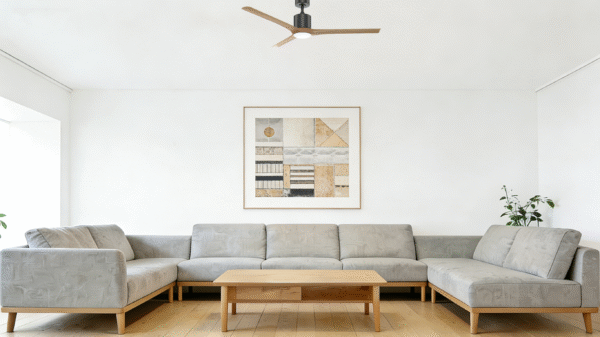 Minimalist Wood Grain 52-inch DC Motor Fan Light