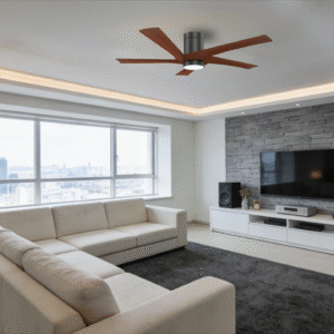 52-inch DC Motor Wooden Blade Fan Light