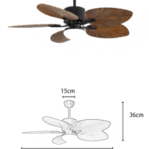 2-in-1 Removable Light 52-inch DC Motor Wood Grain Fan Light - Image 2