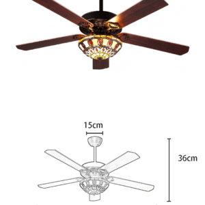 Tiffany Light 52-inch AC Motor Fan Light - Image 2