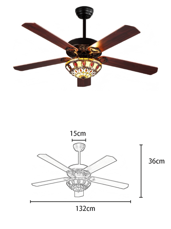 Tiffany Light 52-inch AC Motor Fan Light