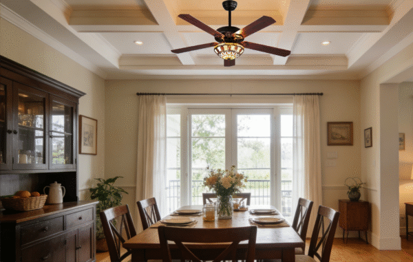 Tiffany Light 52-inch AC Motor Fan Light