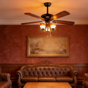 Tiffany Glass 52-inch AC Motor Fan Light