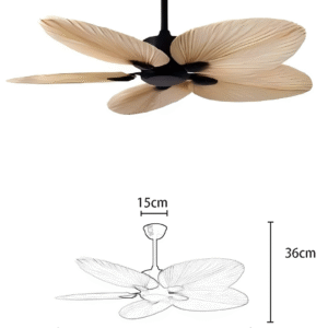 Palm Leaf Pattern 52-inch DC Motor Fan Light - Image 2