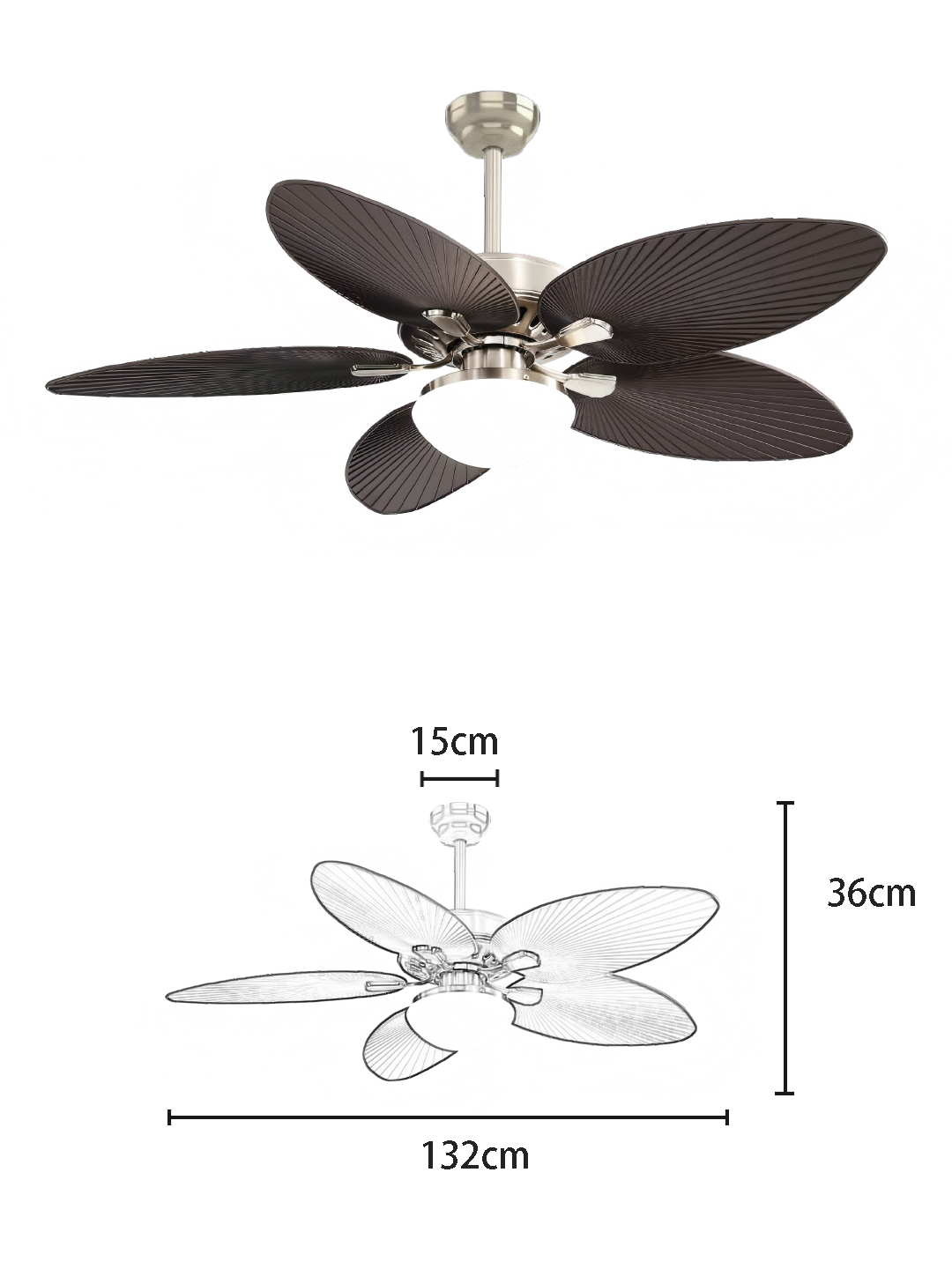 2-in-1 Removable Light 52-inch DC Motor Fan Light - Image 2