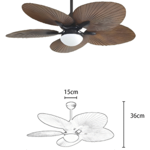 2-in-1 Removable Light 52-inch DC Motor Wood Grain Fan Light - Image 2