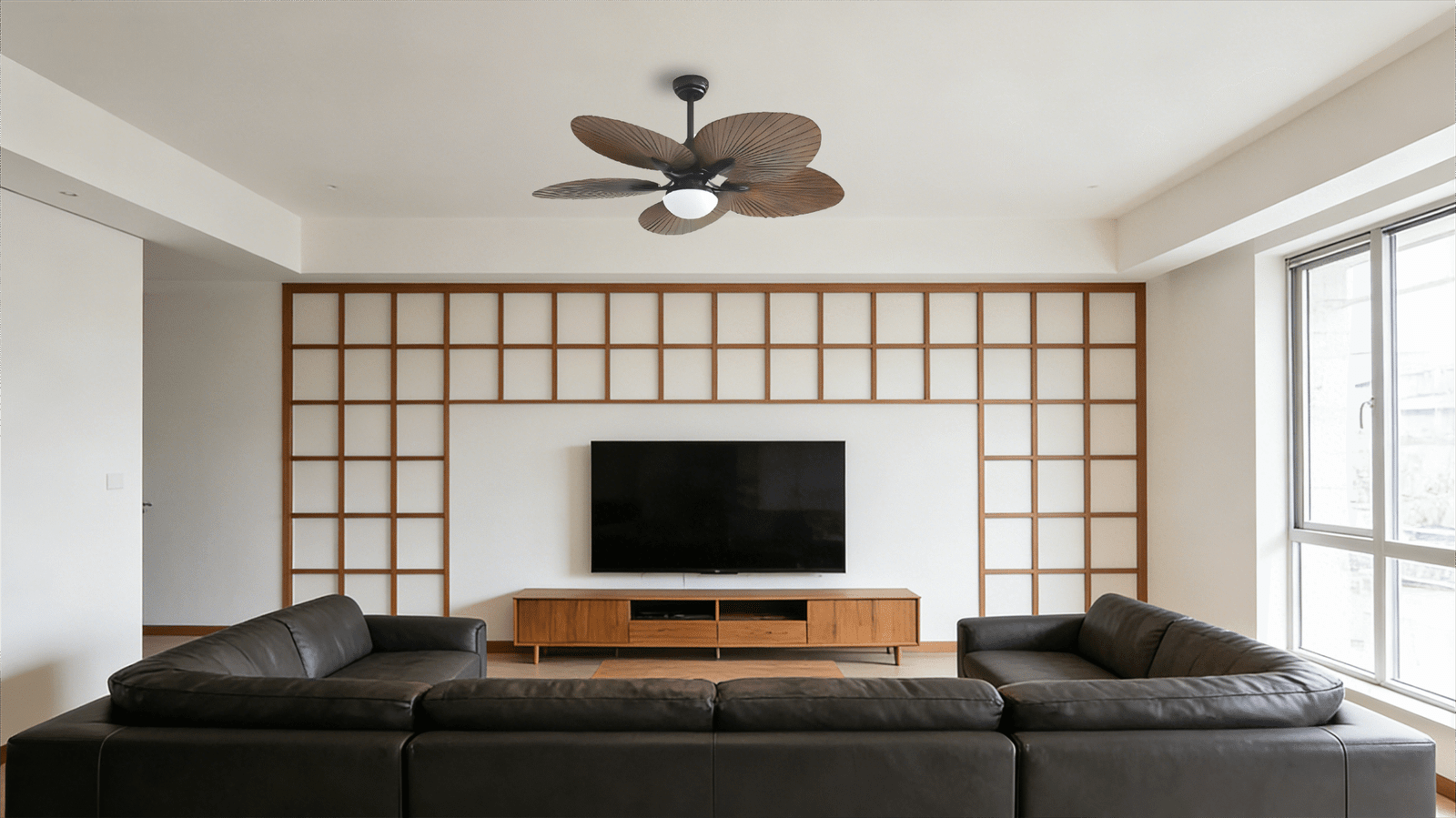 2-in-1 Removable Light 52-inch DC Motor Wood Grain Fan Light - Image 1