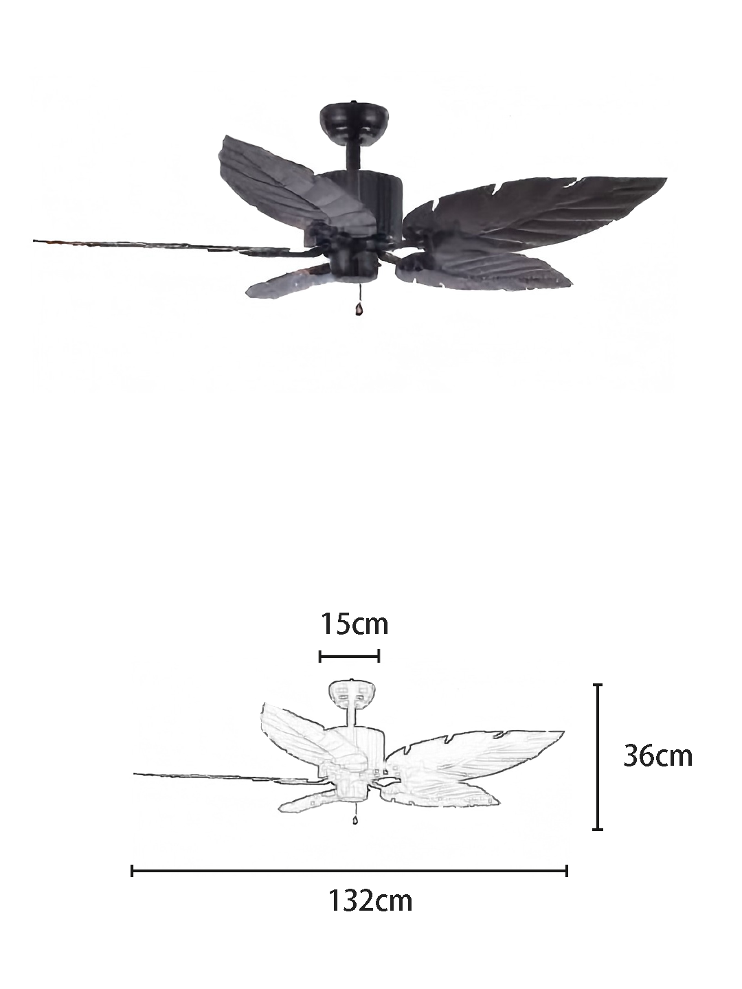 Black Leaf 52-inch DC Motor Fan Light - Image 2