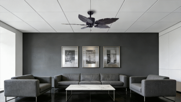 Black Leaf 52-inch DC Motor Fan Light