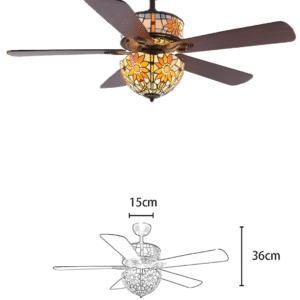 Tiffany Light 52-inch AC Motor Fan Light - Image 2