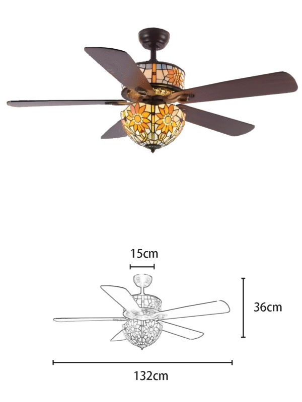 Tiffany Light 52-inch AC Motor Fan Light