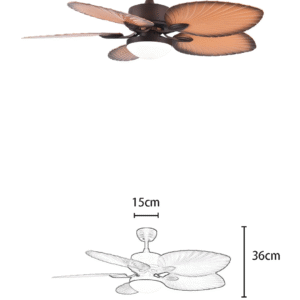 Dark Brown Leaf 52-inch DC Motor Fan Light - Image 2
