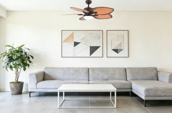 Dark Brown Leaf 52-inch DC Motor Fan Light