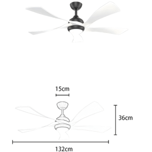 52-inch Multi-Color DC Motor Wooden Blade Fan Light - Image 2