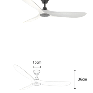 Black-White Minimalist 52-inch DC Motor Fan Light - Image 2