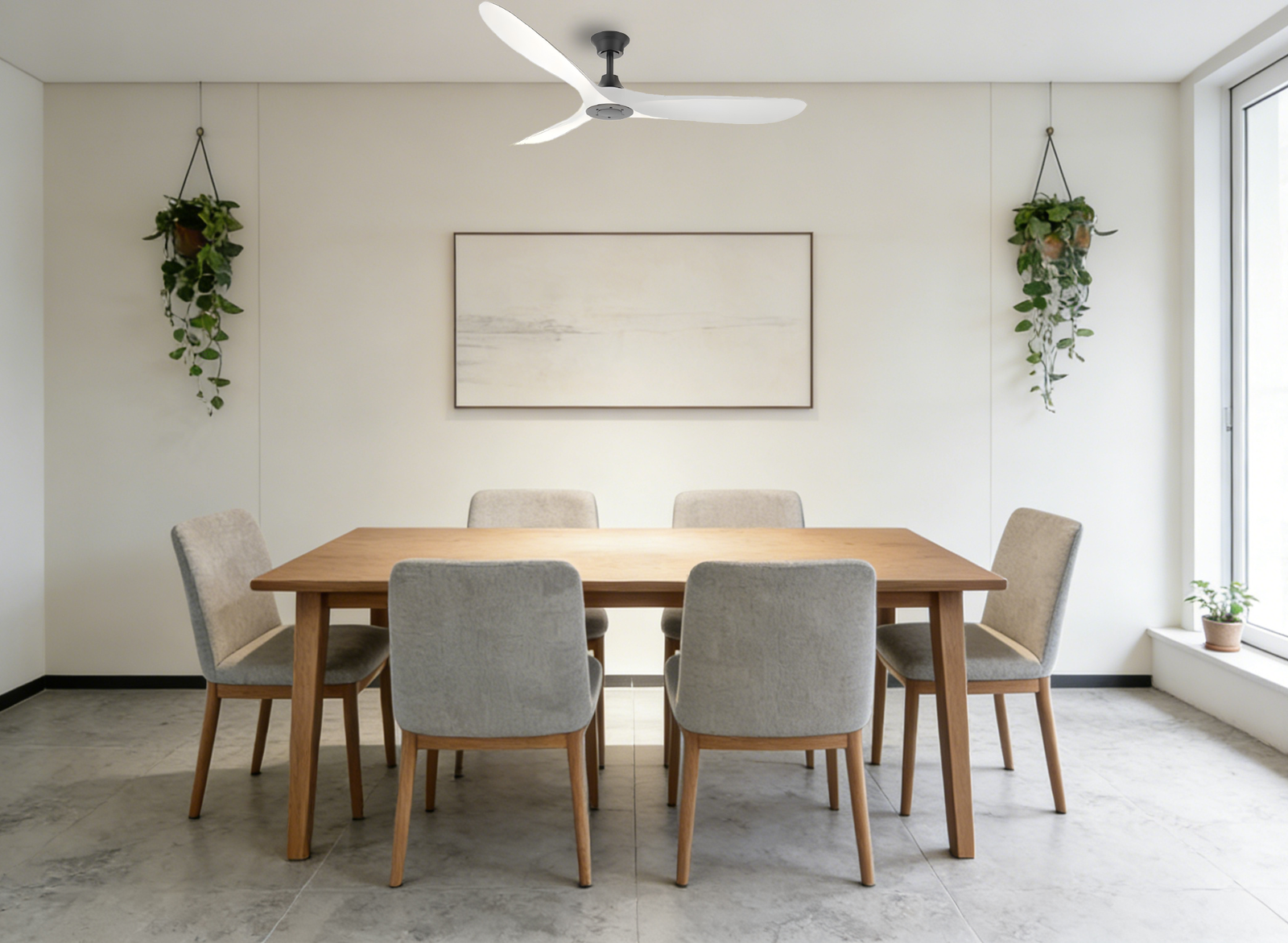 Black-White Minimalist 52-inch DC Motor Fan Light - Image 1