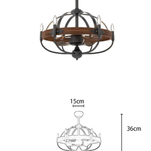 ORB Transparent Coffee Leaf 52-inch DC Motor Fan Light - Image 2